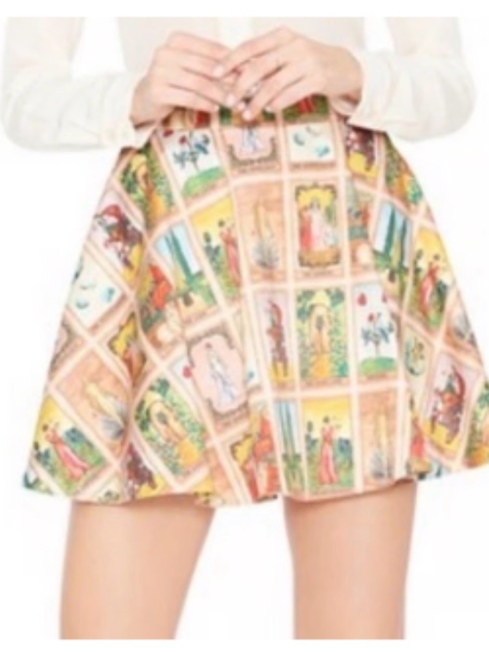 Alice + Olivia Multicolor Tarot Panel Skater Skirt